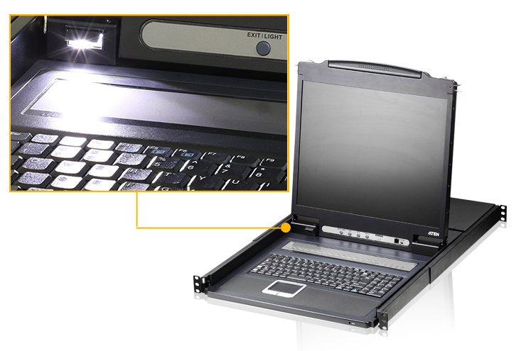 EAN 5711783159964 - ATEN CL1308N, US interruptor KVM Montaje en rack Negro imagen 3
