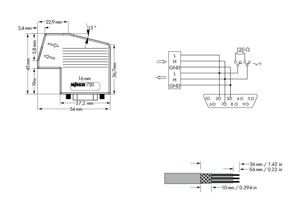 EAN 4045454344405 - Wago 750-963 conector D-Sub Gris imagen 2