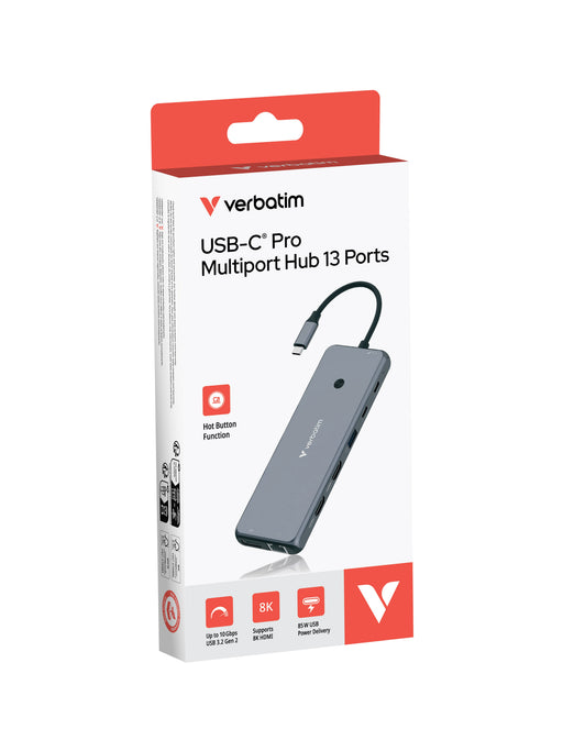 EAN 0023942321538 - Verbatim CMH-13 USB Tipo C 10000 Mbit/s Plata imagen 2