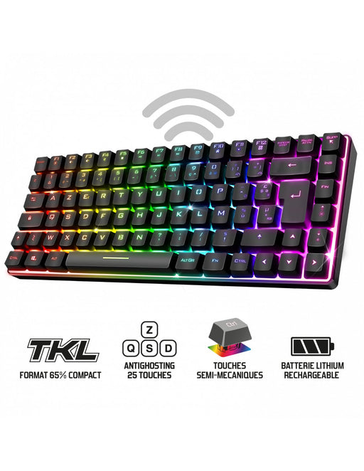 EAN 3700104455238 - Spirit of Gamer CLA-EK70ES teclado Juego RF inalámbrica + USB QWERTY Español Negro imagen 2