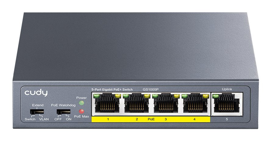 EAN 6971690790998 - Cudy GS1005P switch No administrado Gigabit Ethernet (10/100/1000) Energía sobre Ethernet (PoE) Gris imagen 1