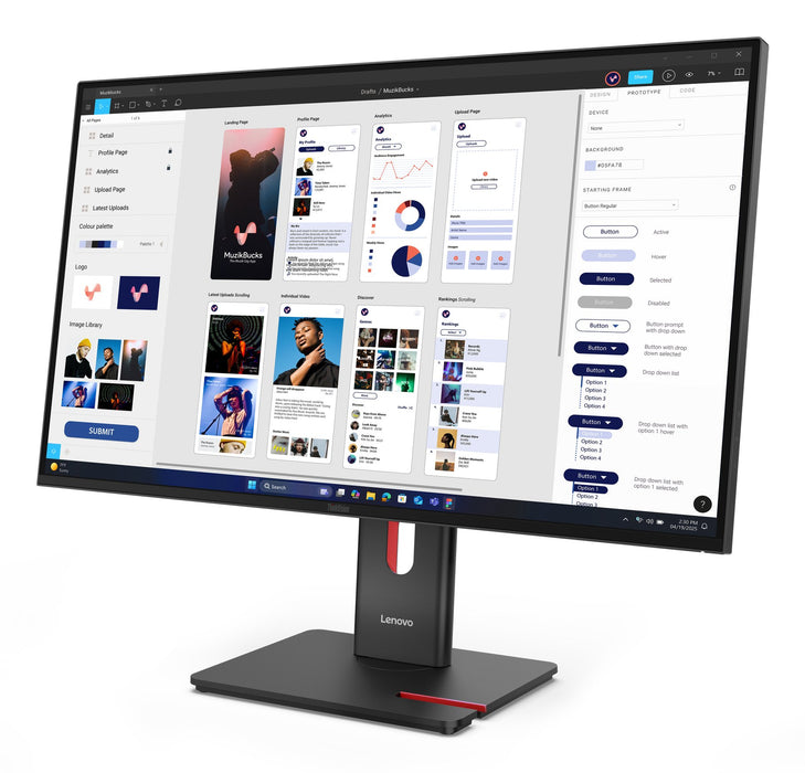 EAN 0198156726681 - Lenovo ThinkVision T32UD-40 pantalla para PC 80 cm (31.5") 3840 x 2160 Pixeles 4K Ultra HD LCD Negro imagen 12