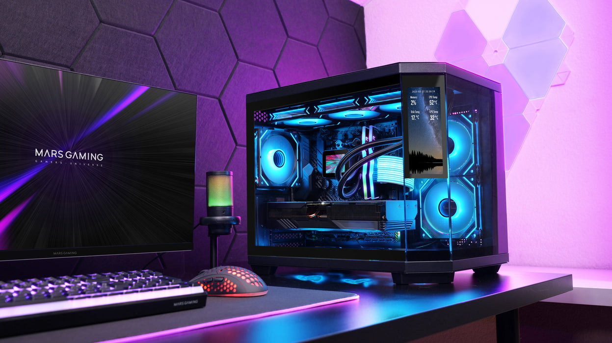 EAN 8435693113140 - Mars Gaming MC3TCORELCDM carcasa de ordenador Mini Tower Negro imagen 7