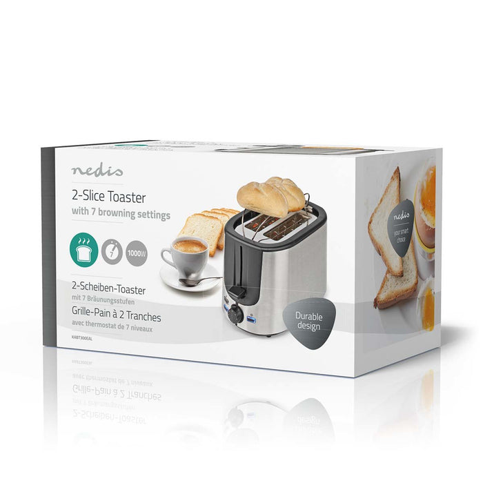 EAN 5412810336272 - Nedis KABT300EAL tostadora 7 2 rebanada(s) 1000 W Aluminio, Negro imagen 16