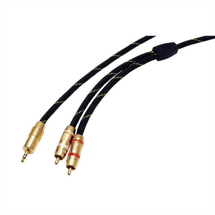 EAN 7611990112050 - ROLINE 11.09.4279 cable de audio 10 m 3,5mm 2 x RCA Negro, Oro imagen 3