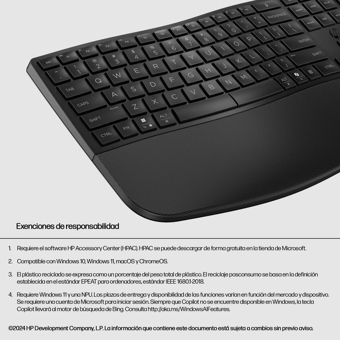 EAN 0198122954964 - HP 685 Comfort Dual-Mode Keyboard teclado Oficina RF Wireless + Bluetooth Negro imagen 6