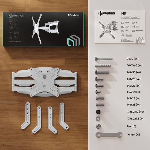 EAN 4262392441298 - ONKRON M5-W soporte para TV 177,8 cm (70") Blanco imagen 2