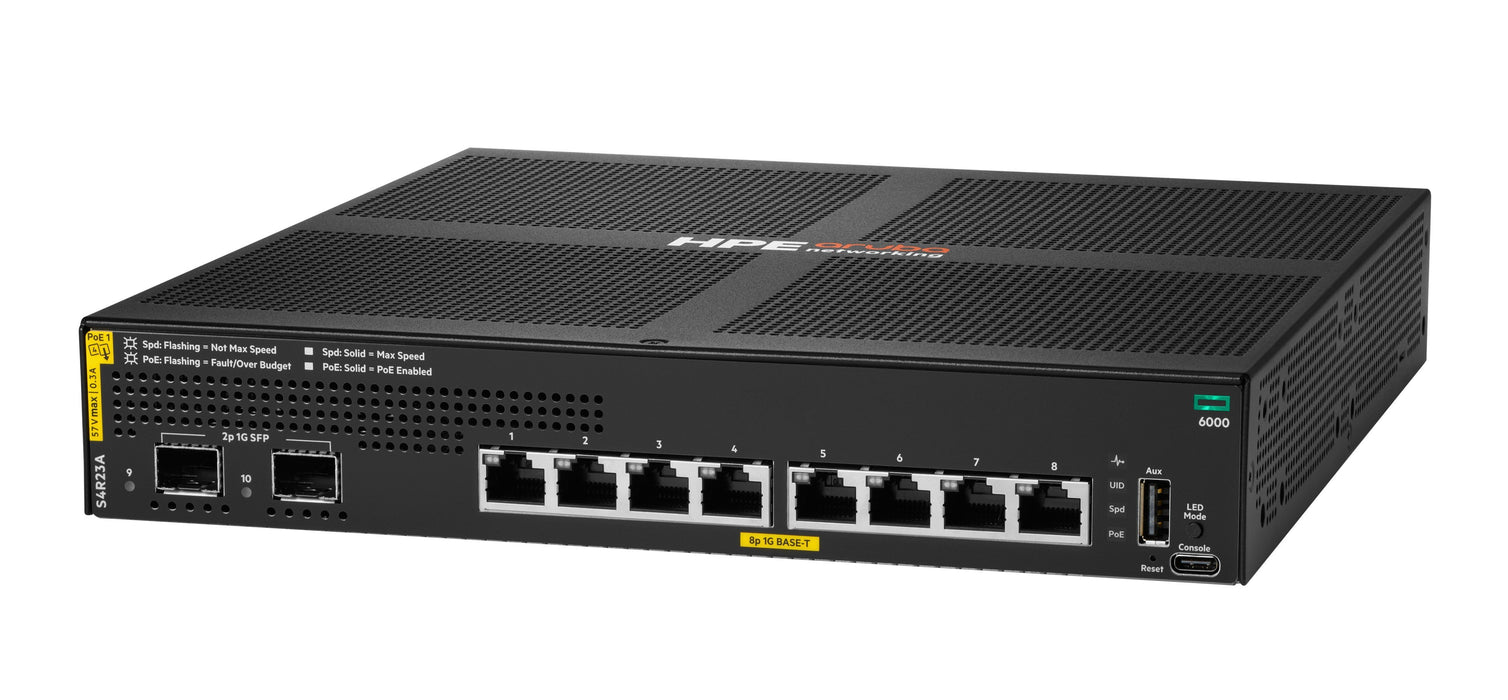 EAN 0190017750262 - HPE Aruba Networking CX 6000 8p 10M/100M/1G Class4 PoE 2p SFP 1G 67W Switch imagen 2