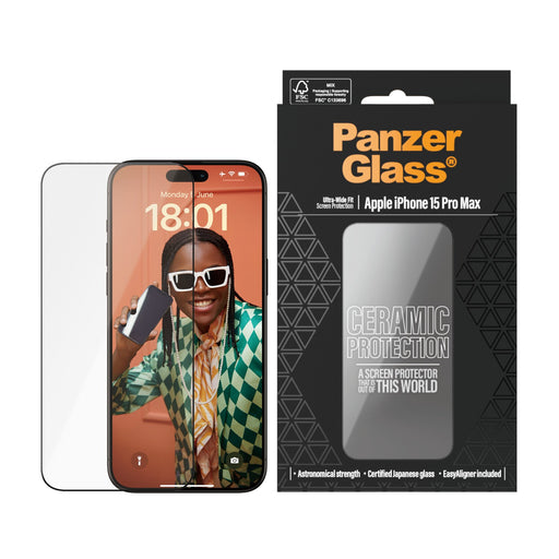 EAN 5711724028403 - PanzerGlass ® Ceramic Protection for iPhone 15 Pro Max | Ultra-Wide Fit w. EasyAligner Protector de panta imagen 2