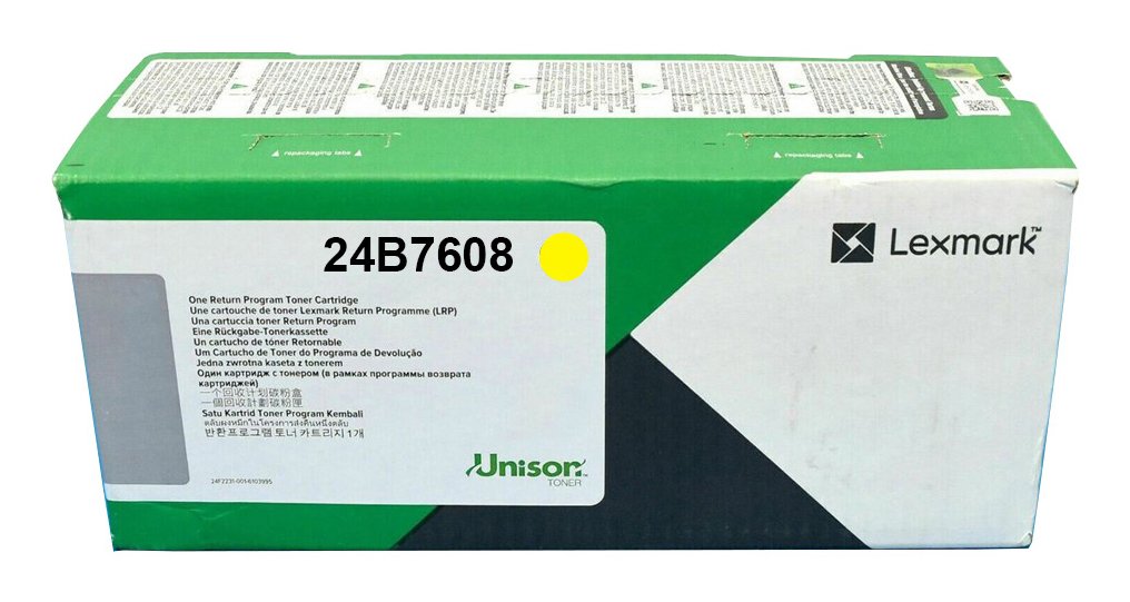EAN 0734646761475 - Lexmark 24B7608 cartucho de tóner 1 pieza(s) Original Amarillo imagen 1