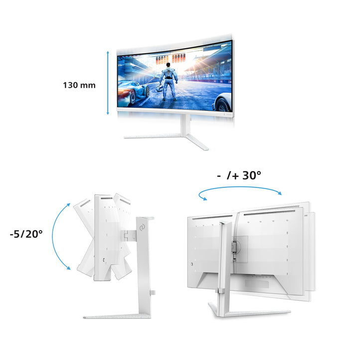EAN 8721038009361 - Philips 34M2C5601QA/00 pantalla para PC 86,4 cm (34") 3440 x 1440 Pixeles Blanco imagen 3