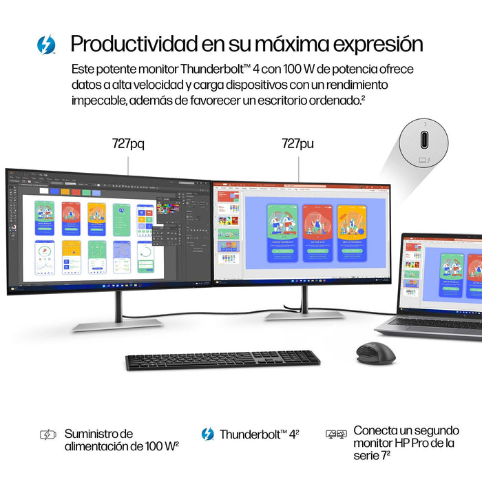 EAN 0198415142962 - HP Series 7 Pro 27 inch QHD Thunderbolt 4 Monitor - 727pu pantalla para PC 68,6 cm (27") 2560 x 1440 Pixe imagen 9