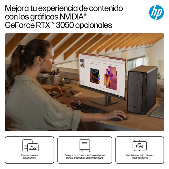 EAN 198990497549 - HP OmniDesk M02-0004ns AMD Ryzen™ 5 8500G 16 GB DDR5-SDRAM 1 TB SSD FreeDOS Torre PC AI PC Negro, Gris imagen 10