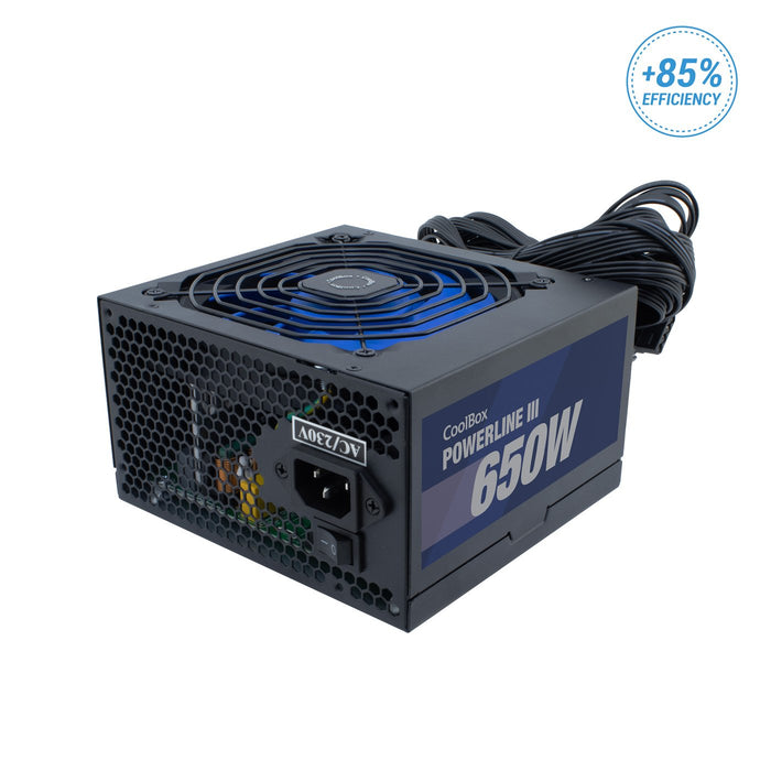 EAN 8436556143014 - CoolBox Powerline III 650 unidad de fuente de alimentación 20+4 pin ATX Negro imagen 1