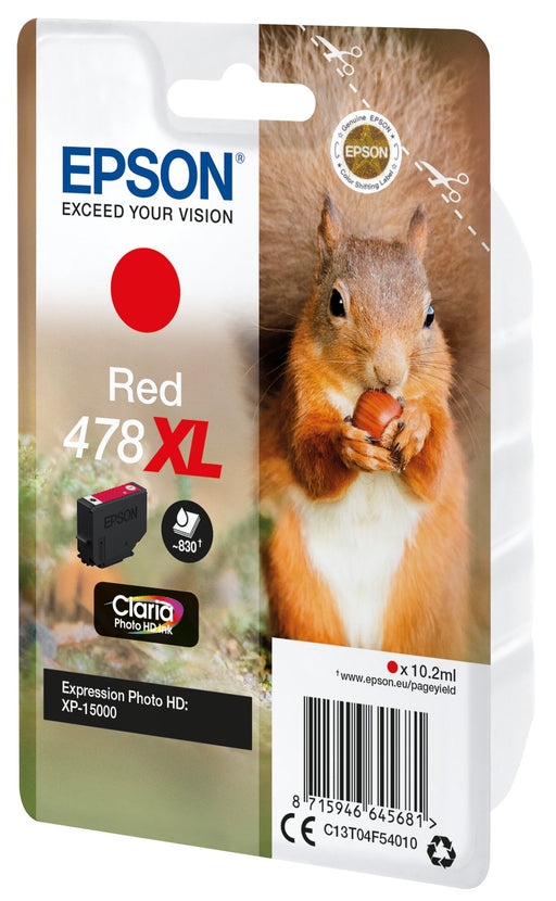 EAN 8715946645681 - Epson Squirrel Singlepack Red 478XL Claria Photo HD Ink cartucho de tinta 1 pieza(s) Original Alto rendim imagen 2