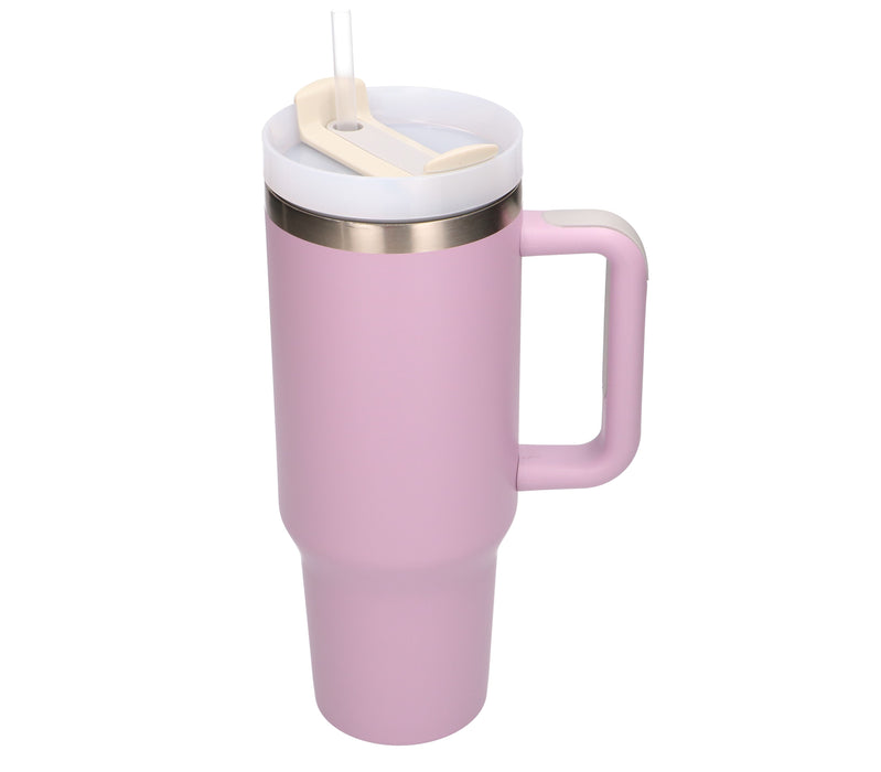 EAN 5907207228631 - Extralink BLACK FOREST KUBEK TERMICZNY ZE SLOMKA TERMOS Z UCHWYTEM 1200ML PUDROWY RÓZ imagen 2