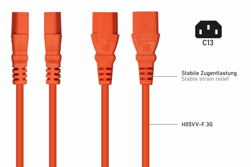EAN 4066857002280 - Kabelmeister SK0130-O018 cable de transmisión Naranja 1,8 m Enchufe tipo E+F C13 acoplador imagen 4