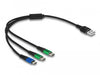 EAN 4043619878833 - DeLOCK 87883 cable USB USB 2.0 0,3 m Micro-USB B 2 x USB C Negro, Azul, Verde imagen 1