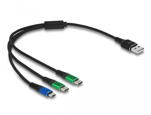 EAN 4043619878833 - DeLOCK 87883 cable USB USB 2.0 0,3 m Micro-USB B 2 x USB C Negro, Azul, Verde imagen 1