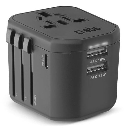 EAN 8018417467301 - SBS TEADAPT2USBTCPD20UNI cargador de dispositivo móvil Universal Negro Corriente alterna Carga rápida Int imagen 1