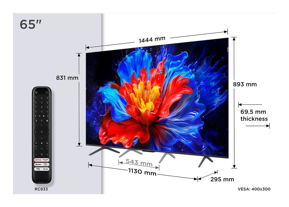 EAN 5901292525880 - TCL P8K 65P8K Televisor 165,1 cm (65") 4K Ultra HD Smart TV Wifi Metálico 350 cd / m² imagen 1
