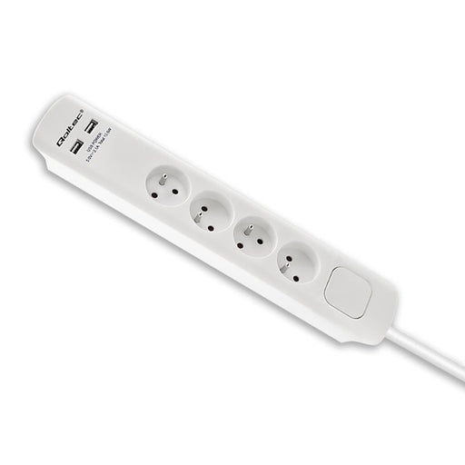 EAN 5901878502823 - Qoltec 50282 limitador de tensión Blanco 4 salidas AC 230 V 1,8 m imagen 2