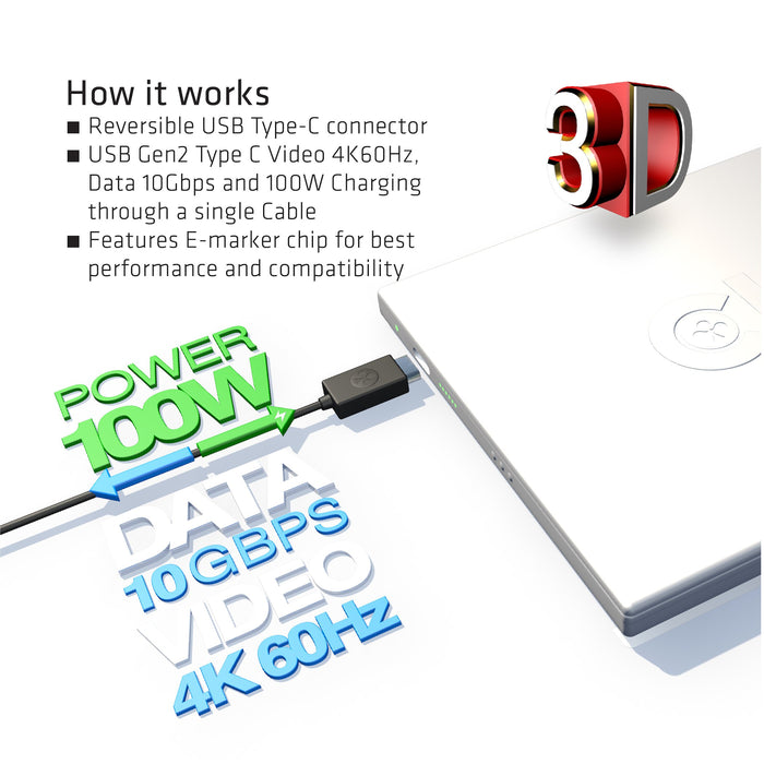 EAN 8719214470500 - CLUB3D 0.8m, 2xUSB3.1-C cable USB USB 3.2 Gen 2 (3.1 Gen 2) 1 m USB C Negro imagen 4