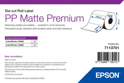 EAN 8715946739113 - Epson 7113701 etiqueta de impresora Blanco Etiqueta para impresora autoadhesiva imagen 1
