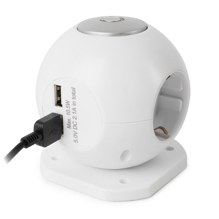 EAN 5999097979328 - Entac ESC1.5G3-USB-GLOBE base múltiple 1,5 m 3 salidas AC Interior Blanco imagen 5