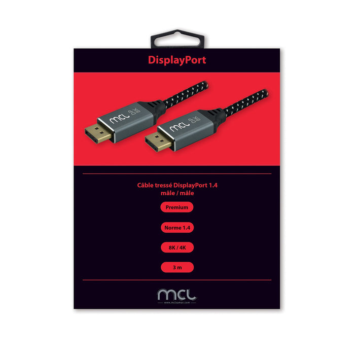 EAN 3700224767532 - MCL MC3A99A0MC3993Z cable DisplayPort 3 m Negro, Blanco imagen 3
