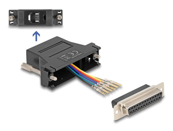 EAN 4043619670970 - DeLOCK 67097 cambiador de género para cable D-Sub 25 RJ12 Negro imagen 1
