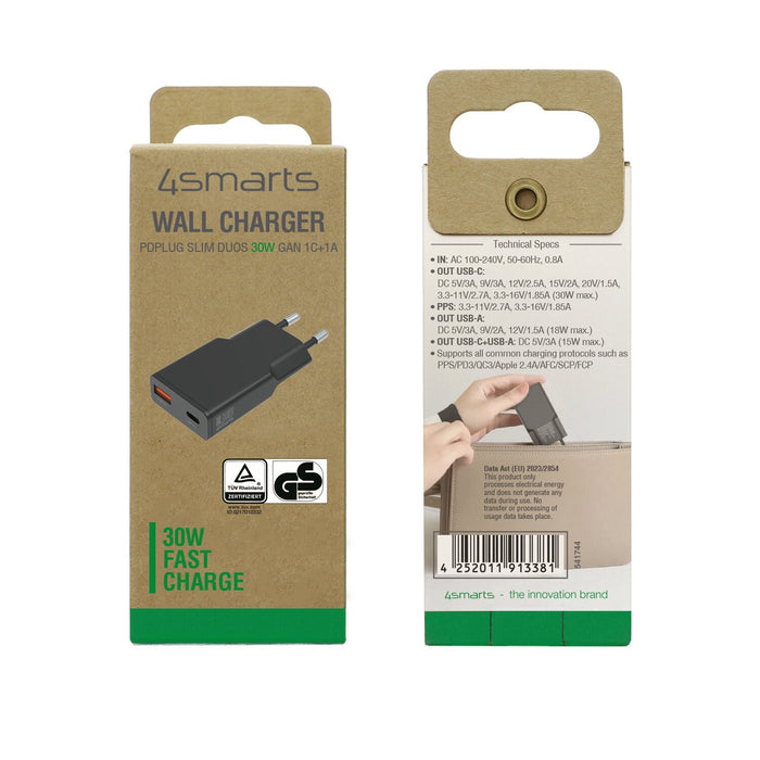 EAN 4252011913381 - 4smarts 541744 cargador de dispositivo móvil Universal Negro Corriente alterna Carga rápida Interior imagen 6