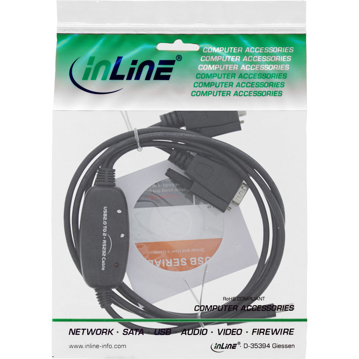 EAN 4043718283538 - InLine 33305M cambiador de género para cable 9pin Sub D male 2 x RS232 9 Pin Sub-D Negro imagen 2