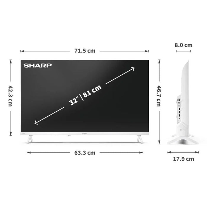 EAN 5905683272797 - Sharp LC-32HF2265EW 81,3 cm (32") HD Smart TV Wifi Blanco imagen 9