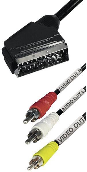 EAN 4012386081722 - Transmedia VM 11 SL adaptador de cable de vídeo 2 m SCART (21-pin) 3 x RCA Negro imagen 1