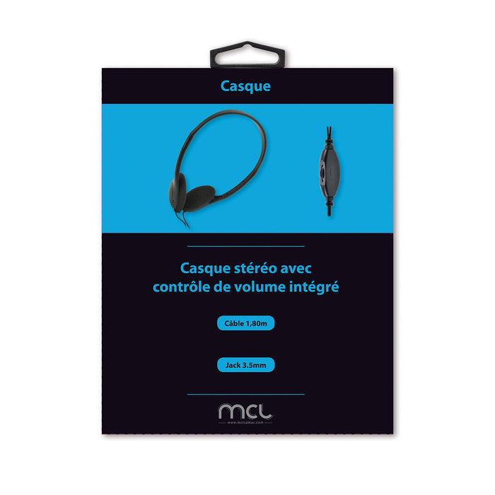 EAN 3700224730581 - MCL CSQ-HEAD/N auricular y casco Auriculares Alámbrico Diadema Música Negro imagen 2