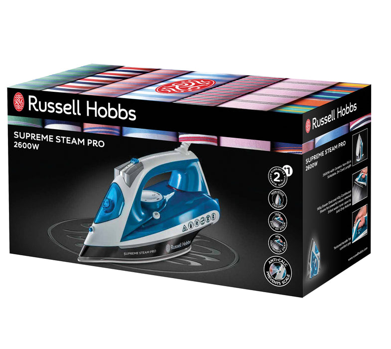 EAN 4008496881178 - Russell Hobbs Supreme Steam Pro 2600 W 0,31 L Suela de cerámica Azul, Blanco imagen 6
