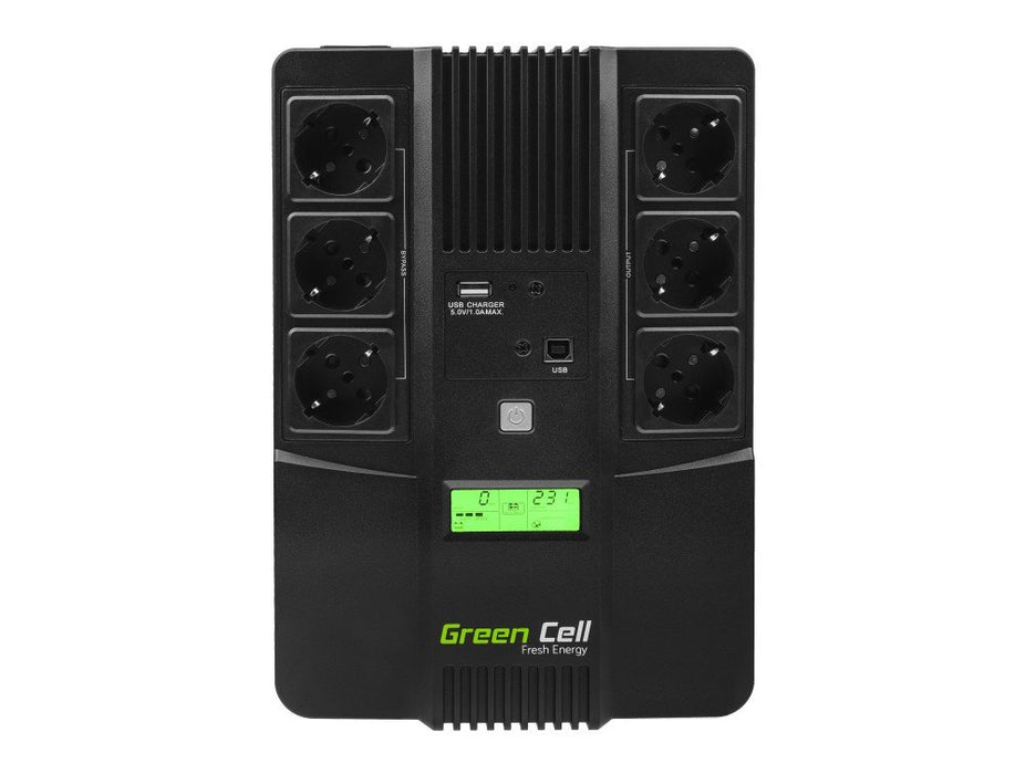 EAN 5902701419738 - Green Cell AiO 800VA LCD sistema de alimentación ininterrumpida (UPS) Línea interactiva 0,8 kVA 480 W 6 s imagen 1