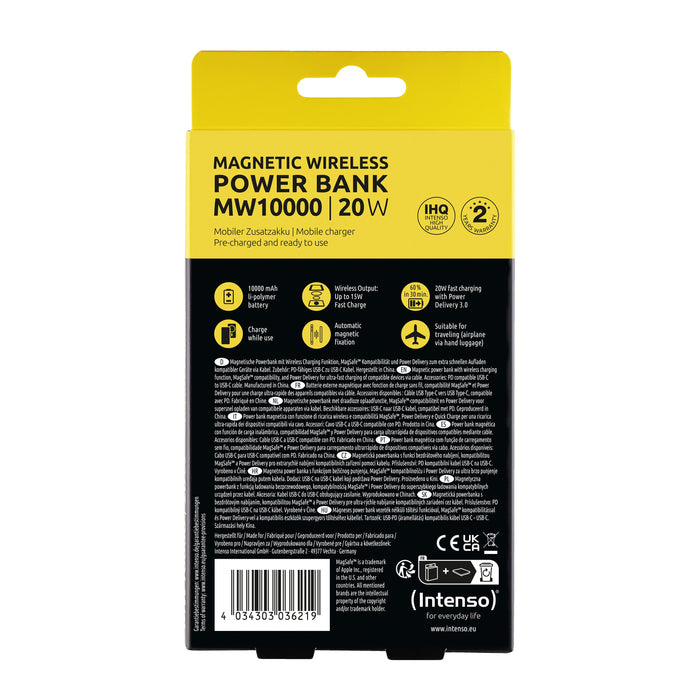 EAN 4034303036240 - Intenso MW10000 Polímero de litio Cargador inalámbrico Rosa imagen 3
