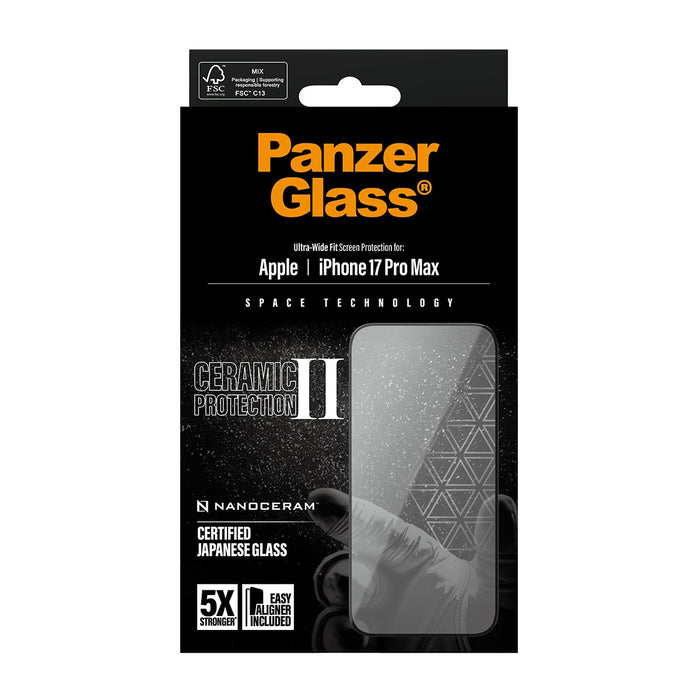EAN 5715685026669 - PanzerGlass ® Ceramic II Screen Protector iPhone 17 Pro Max | Ultra-Wide Fit w. EasyAligner Protector de  imagen 3