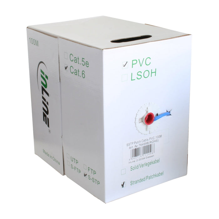 EAN 4043718112098 - InLine 76499B cable de red Azul 100 m Cat6 S/FTP (S-STP) imagen 3