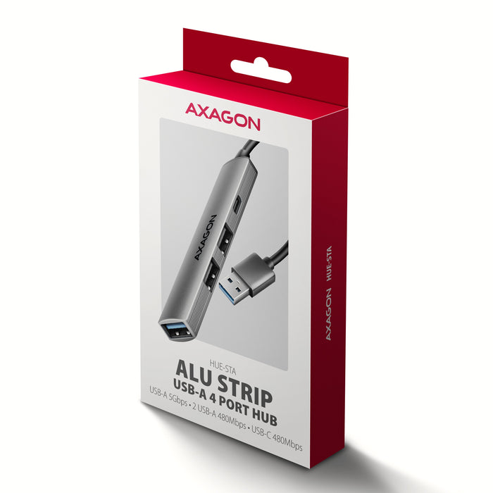 EAN 8595247909329 - Axagon HUB USB HUE-STA, 4x USB ALU STRIP hub, 1x USB-A 5Gbps, 2x USB-A & 1x USB-C 480Mbps, kabel USB-A 12 imagen 7