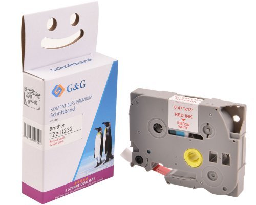 EAN 6941881283301 - G&G 18777 cinta para impresora de etiquetas Rojo sobre blanco TZe imagen 1