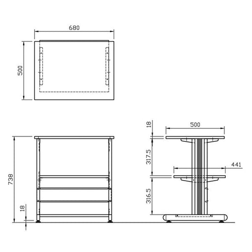EAN 7611990146789 - ROLINE Printer Table, up to 80 kg imagen 2