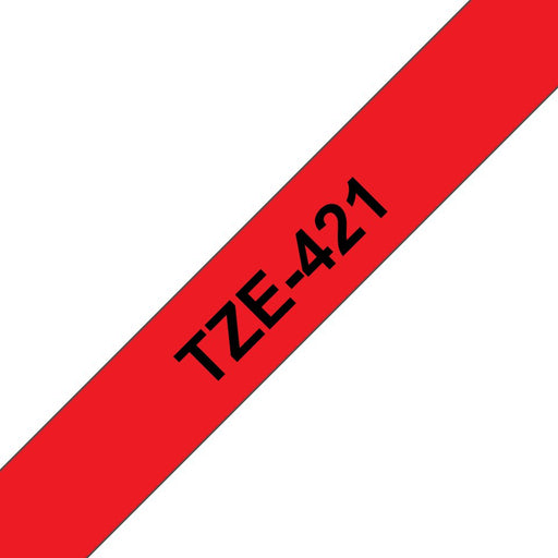 EAN 0012502625896 - Brother TZE-421 cinta para impresora de etiquetas Negro sobre rojo imagen 1