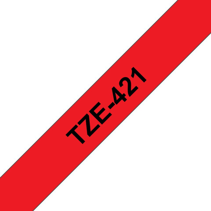 EAN 0012502625896 - Brother TZE-421 cinta para impresora de etiquetas Negro sobre rojo imagen 1