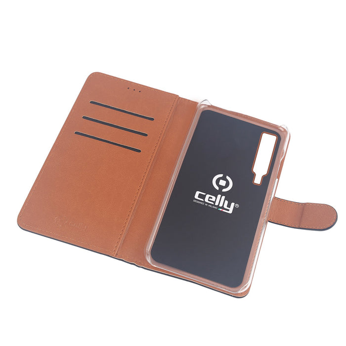 EAN 8021735746218 - Celly WALLY795 funda para teléfono móvil 15,2 cm (6") Funda cartera Negro, Marrón imagen 3