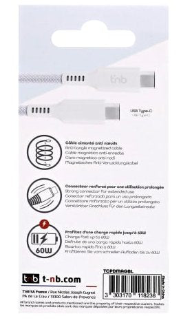 EAN 3303170118238 - T'nB TCPDMAGBL cable USB USB 3.2 Gen 1 (3.1 Gen 1) 1,5 m USB C Azul, Blanco imagen 5