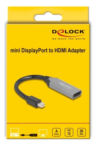 EAN 4043619643318 - DeLOCK 64331 adaptador de cable de vídeo 0,15 m Mini DisplayPort HDMI Negro, Gris imagen 3