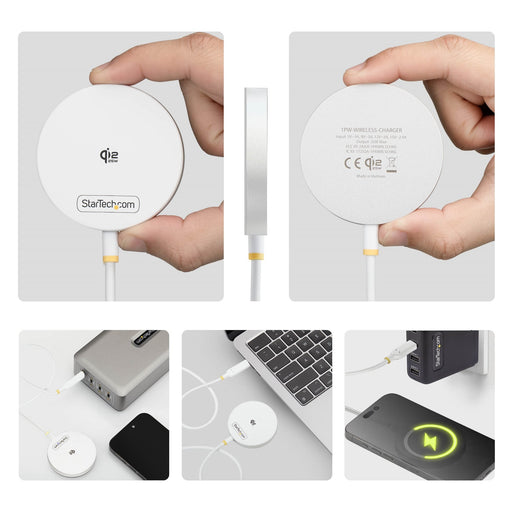 EAN 65030919883 - StarTech.com 1PW-WIRELESS-CHARGER cargador de dispositivo móvil Smartphone Blanco Cargador inalámbrico Inte imagen 2